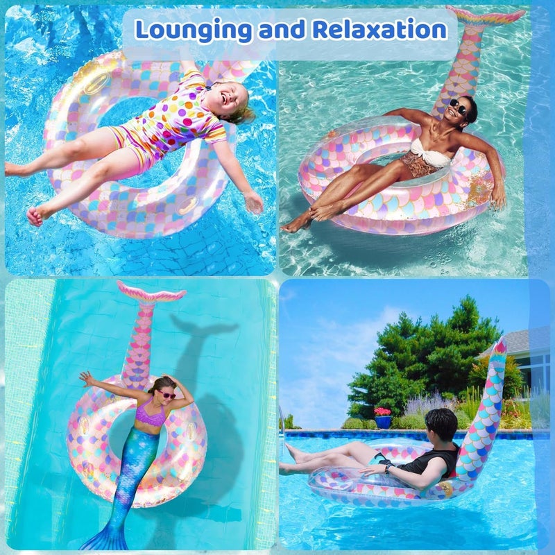 PINKE Inflatable Swimming Ring, Cute Pool Float Tube Decorations Swim Tubes Outdoor Inflatable Summer Lake Beach Water Floats Pool Rafts Party Supplies for Adults Kids Water Activities - Image 3