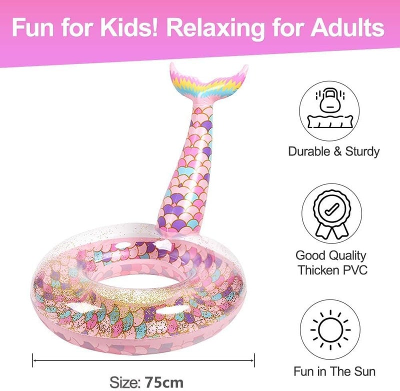 PINKE Inflatable Swimming Ring, Cute Pool Float Tube Decorations Swim Tubes Outdoor Inflatable Summer Lake Beach Water Floats Pool Rafts Party Supplies for Adults Kids Water Activities - Image 4