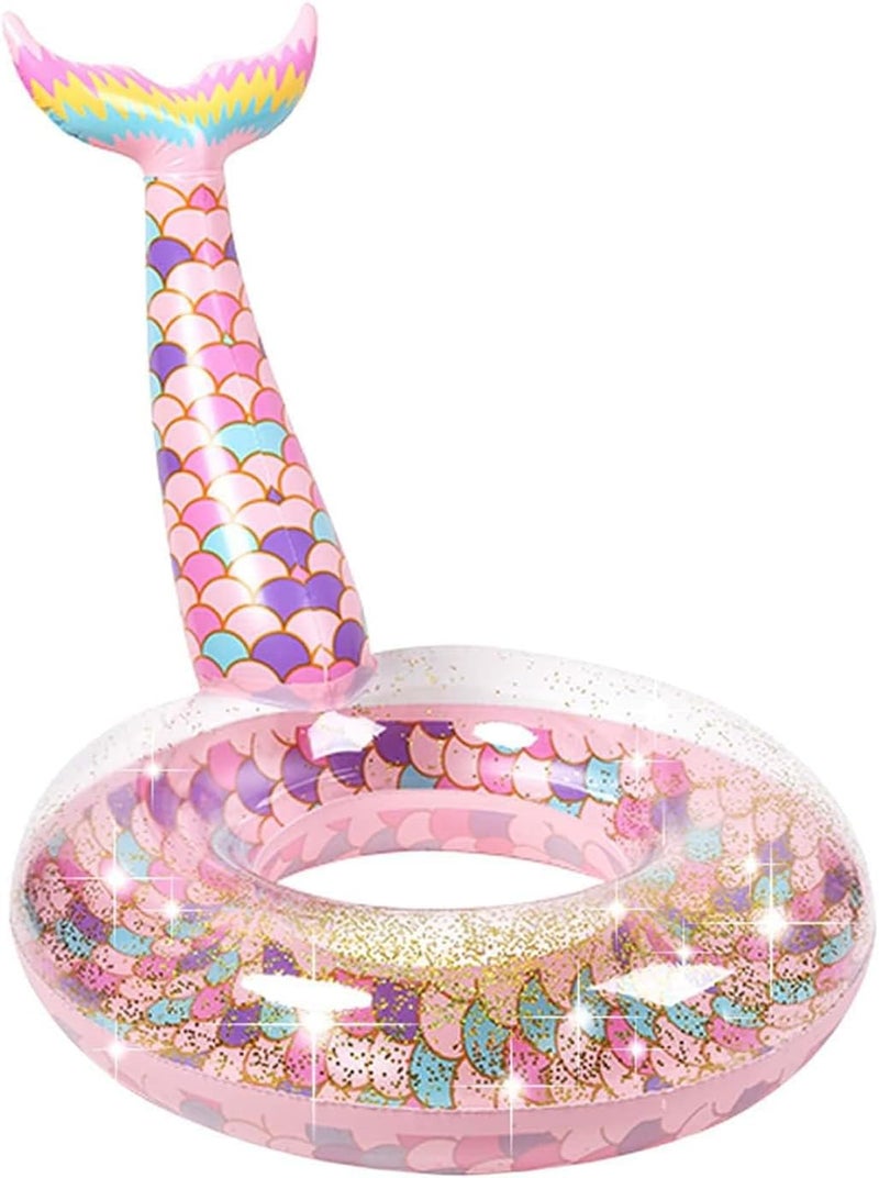 PINKE Inflatable Swimming Ring, Cute Pool Float Tube Decorations Swim Tubes Outdoor Inflatable Summer Lake Beach Water Floats Pool Rafts Party Supplies for Adults Kids Water Activities - Image 1