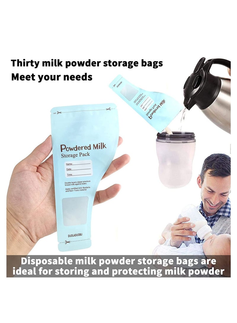 SYOSI Portable Milk Powder Storage Bag Disposable Baby Feeding Food Milk Powder Sealed and Leakproof Pouches Container Formula Dispenser for Newborn Parents and Family Travel 30 Pieces - Image 3