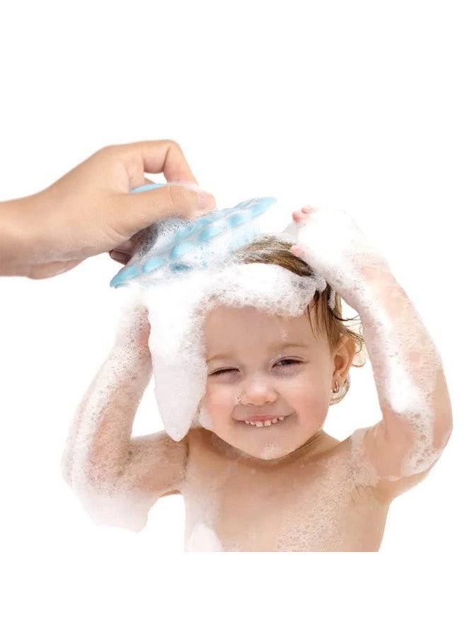 Shopurb Baby Shampoo Brush, Fine Bristles Silicone Bath Brush Handle Designs Skin-Friendly Comfort Convenient Silicone for Bathroom for Baby - Image 2