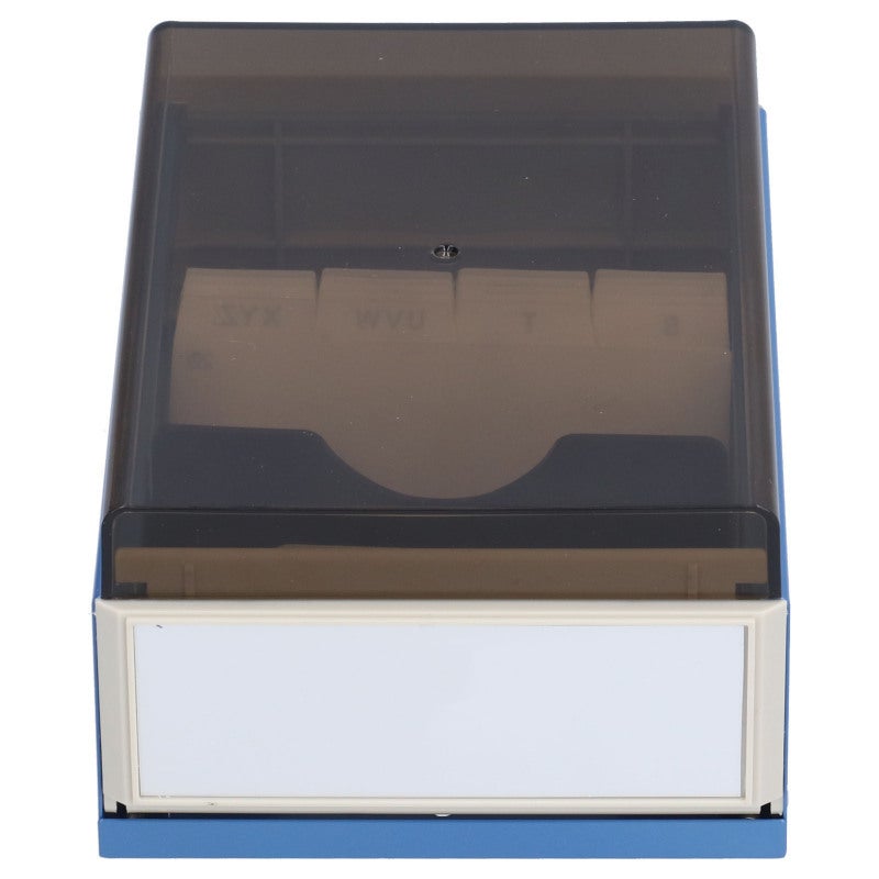 Index Card Holder: Clear Engineering Grade Plastic Box - Sliding Extendable Design, Large Capacity Business Card Organizer for Office and Home Use - Image 4