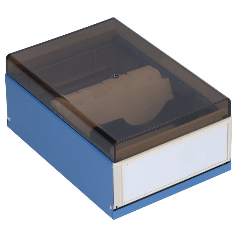 Index Card Holder: Clear Engineering Grade Plastic Box - Sliding Extendable Design, Large Capacity Business Card Organizer for Office and Home Use - Image 2