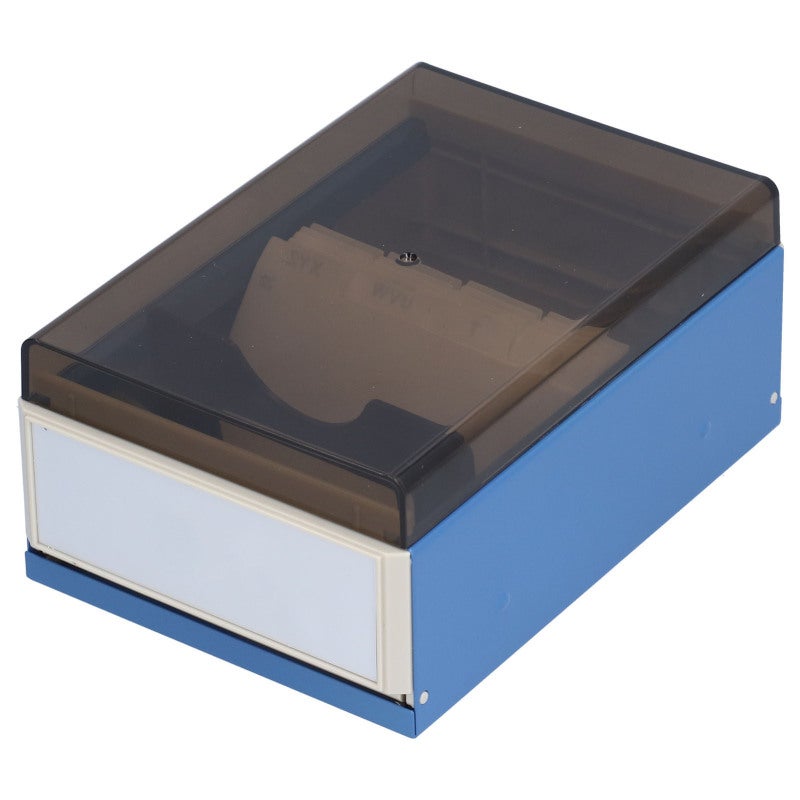 Index Card Holder: Clear Engineering Grade Plastic Box - Sliding Extendable Design, Large Capacity Business Card Organizer for Office and Home Use - Image 3