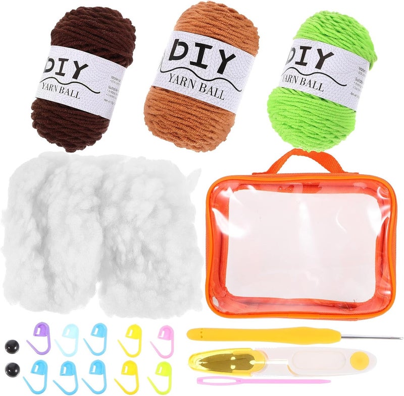 مجموعة نباتات كروشيه DIY للمبتدئين، طقم نباتات محفوظة في أصص مع إبر كروشيه للحرف اليدوية للكبار وديكور المنزل - Image 1
