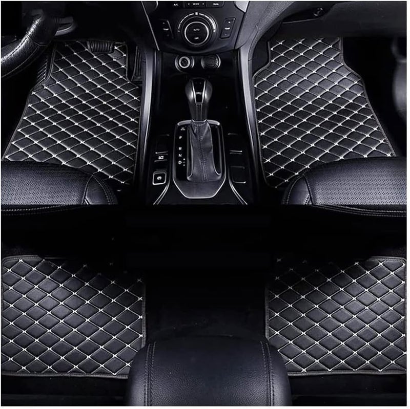 Generic WBLDP-SDGT Car Floor Mat for Mitsubishi Outlander PHEV (2018–2022), Waterproof Front Rear Mats Foot Pad Protector Interior Accessories,Black-Beige  - Image 1