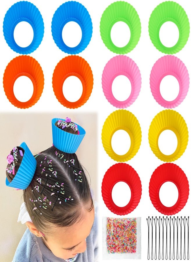 XANGNIER Hair Accessories Kits for Girls,Women,Kids,12 Pcs Cupcake Liners Hair Accessories Decorations for Crazy Day with 12 Clips and Silicone Decorative Granules - Image 1