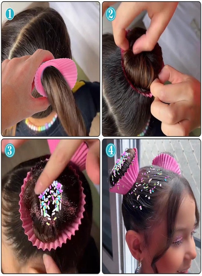 XANGNIER Hair Accessories Kits for Girls,Women,Kids,12 Pcs Cupcake Liners Hair Accessories Decorations for Crazy Day with 12 Clips and Silicone Decorative Granules - Image 5
