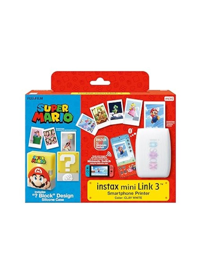 إنستاكس INSTAX mini Link 3 instant photo printer limited edition, with a Super Mario Block design silicone case, unique and fully customisable app (mini film sold separately) - Image 1