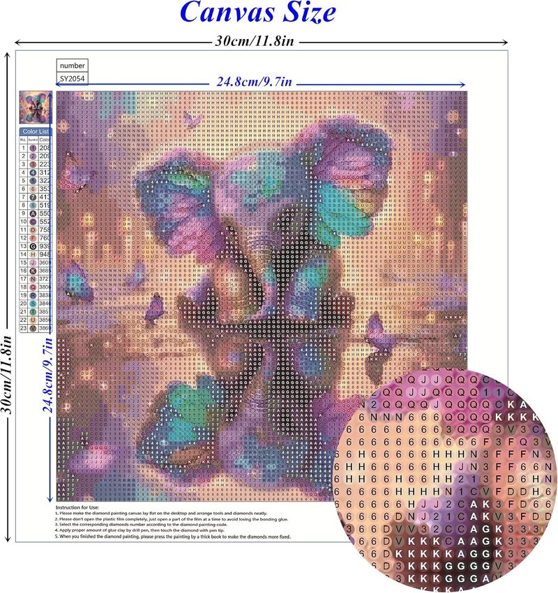 NASHRIO Elephant Diamond Art Kits, DIY 5D Elephant Diamond Painting Kits for Adults Beginners, Full Drill Paint by Diamonds Art Painting Crafts for Home Wall Art Decor 30x30cm. - Image 3