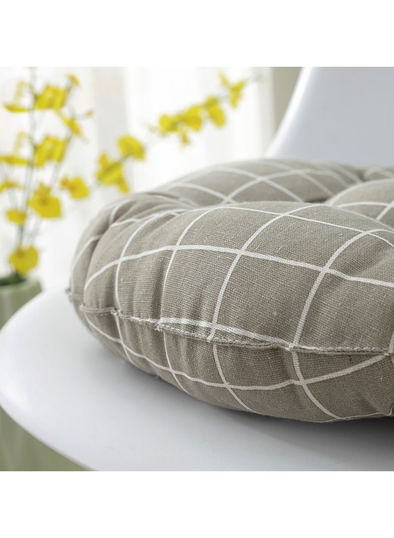 آنا وسادة كرسي دائرية مريحة من القطن والكتان للتنفس للمكتب - Image 3