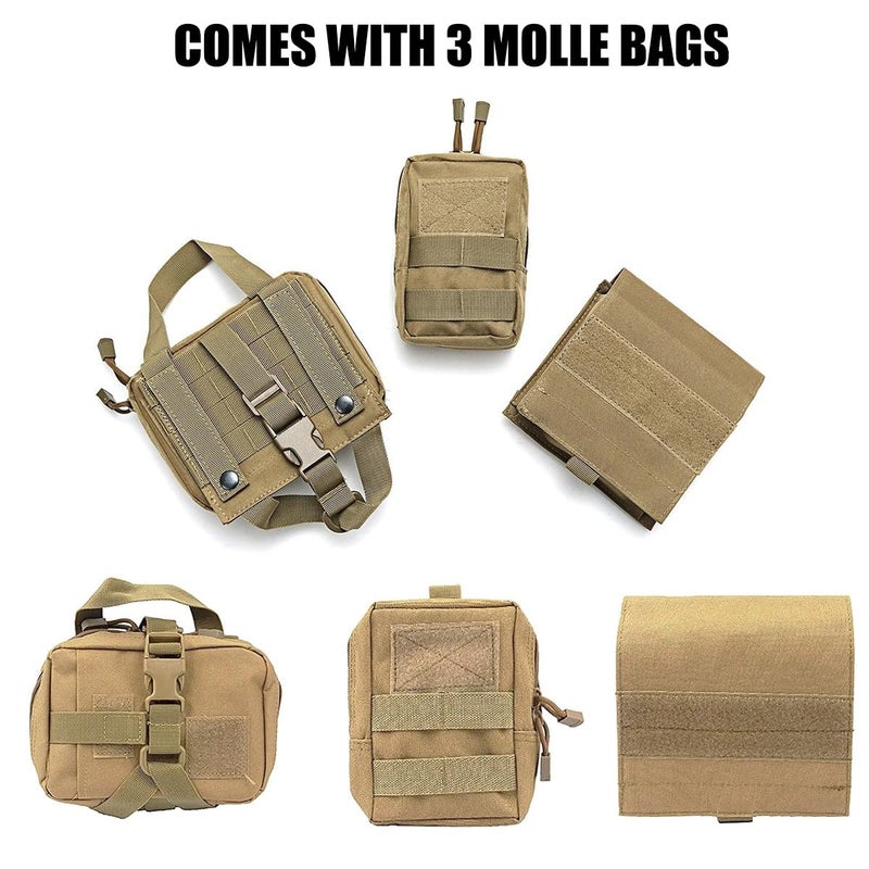 AZB Tactical Dog Vest Harness Heavy Duty Dog Harness with 3 MOLLE Bags&1 Bungee Leash - Image 4
