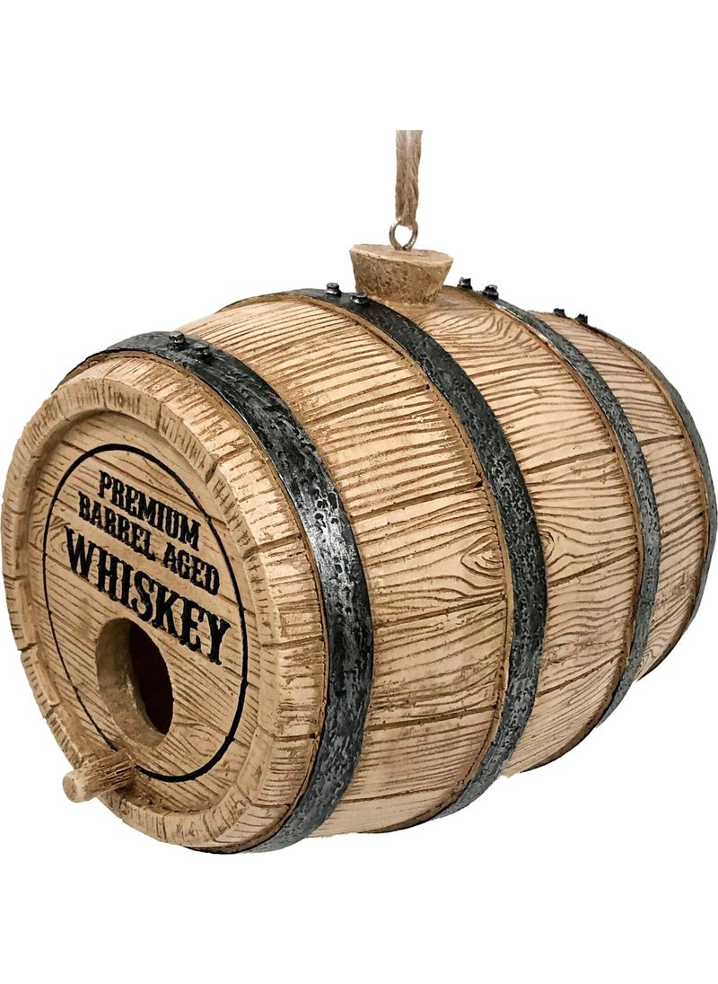 Spoontiques Spoontiques Whiskey Barrel Birdhouse  Garden Dcor  Decorative Bird House for Yard and Garden Decoration 