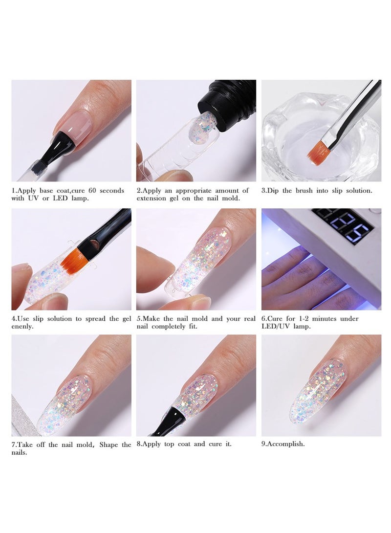 Nee Jolie 10-Color Poly Gel Nail Kit with UV Lamp, Nail Extension Gel Gift Set - Image 5