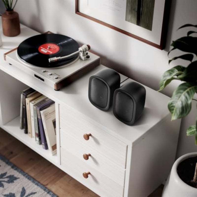 Powered Bluetooth Bookshelf Speakers for Record Player, 40W Stereo Sound Speakers with 3-Inch Woofer, Dual-Curved Horn Bass Reflex Port and Optical/AUX/TV-ARC for Turntable/PC/TV, Pair - Image 5