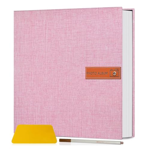 Climberty® DIY Photo Album for Photos Collection, Scrap Books for Memories with 40 Pages, Scrapbook Photo Album for 4x6 5x7 8x10 Pictures, Fashion Linen Hard Cover for Women Mom Family Baby Travel - Image 1