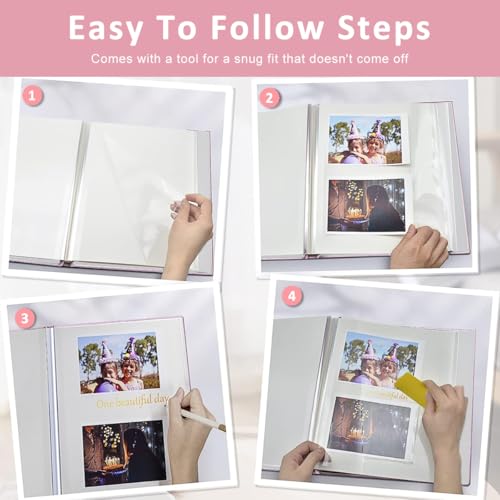 Climberty® DIY Photo Album for Photos Collection, Scrap Books for Memories with 40 Pages, Scrapbook Photo Album for 4x6 5x7 8x10 Pictures, Fashion Linen Hard Cover for Women Mom Family Baby Travel - Image 4