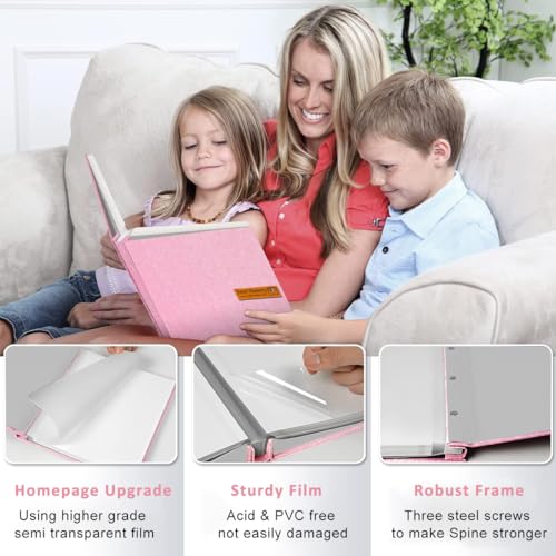 Climberty® DIY Photo Album for Photos Collection, Scrap Books for Memories with 40 Pages, Scrapbook Photo Album for 4x6 5x7 8x10 Pictures, Fashion Linen Hard Cover for Women Mom Family Baby Travel - Image 3