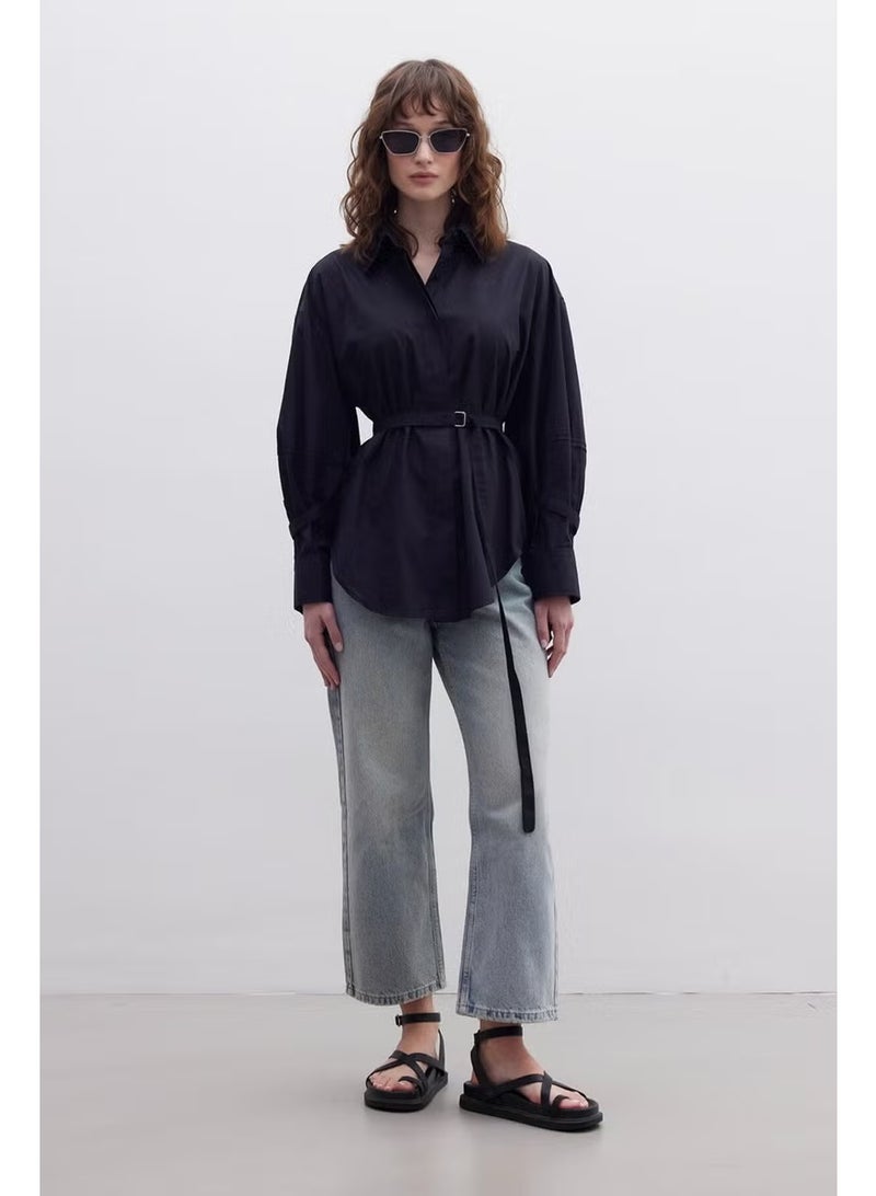Manuka Belt Detailed Shirt Black - Image 2