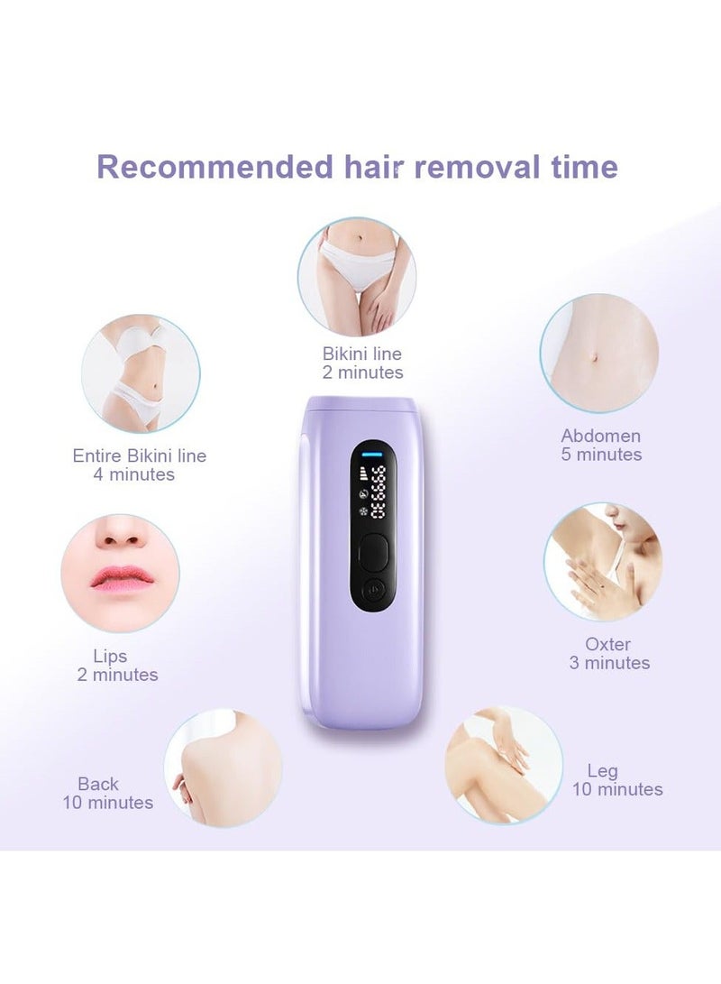 جهاز إزالة الشعر بالضوء النبضي المكثف مع تقنية التبريد الجليدي، 999,999 نبضة، ضوء أحمر، 5 مستويات طاقة قابلة للتعديل، ومضات غير محدودة، إزالة شعر غير مؤلمة لجميع أنواع البشرة - Image 5