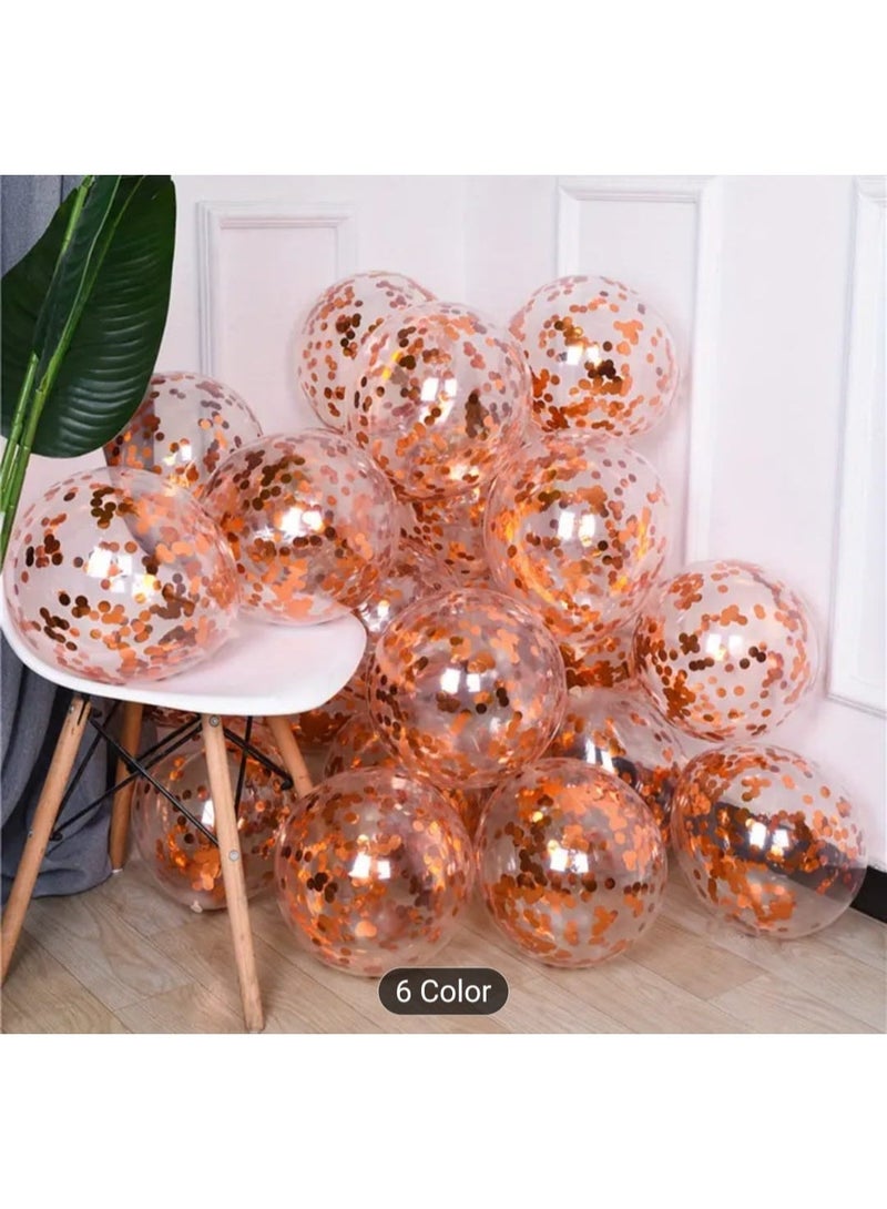 LDQ 20-Pack 12-Inch Red Glitter Balloons Transparent Confetti Foil Balloons, Party Balloon Set for Birthday, Wedding, Valentine’s Day, New Year, Halloween & Christmas Decorations - Image 2