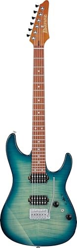 Ibanez AZ24S1F Standard 6String RightHanded Electric Guitar with Roasted Maple Neck and Jatoba Fretboard Transparent Turquoise Burst - Image 1
