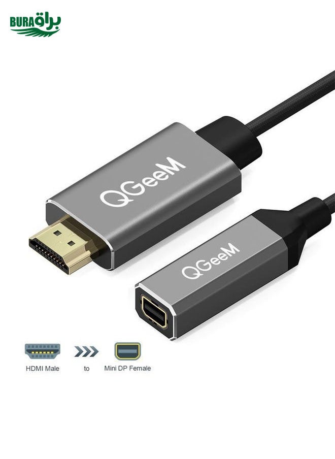 BURAQ - QGeeM QG-HD02 HDMI Single to Mini DP Converter(Silver Gray) - Image 1