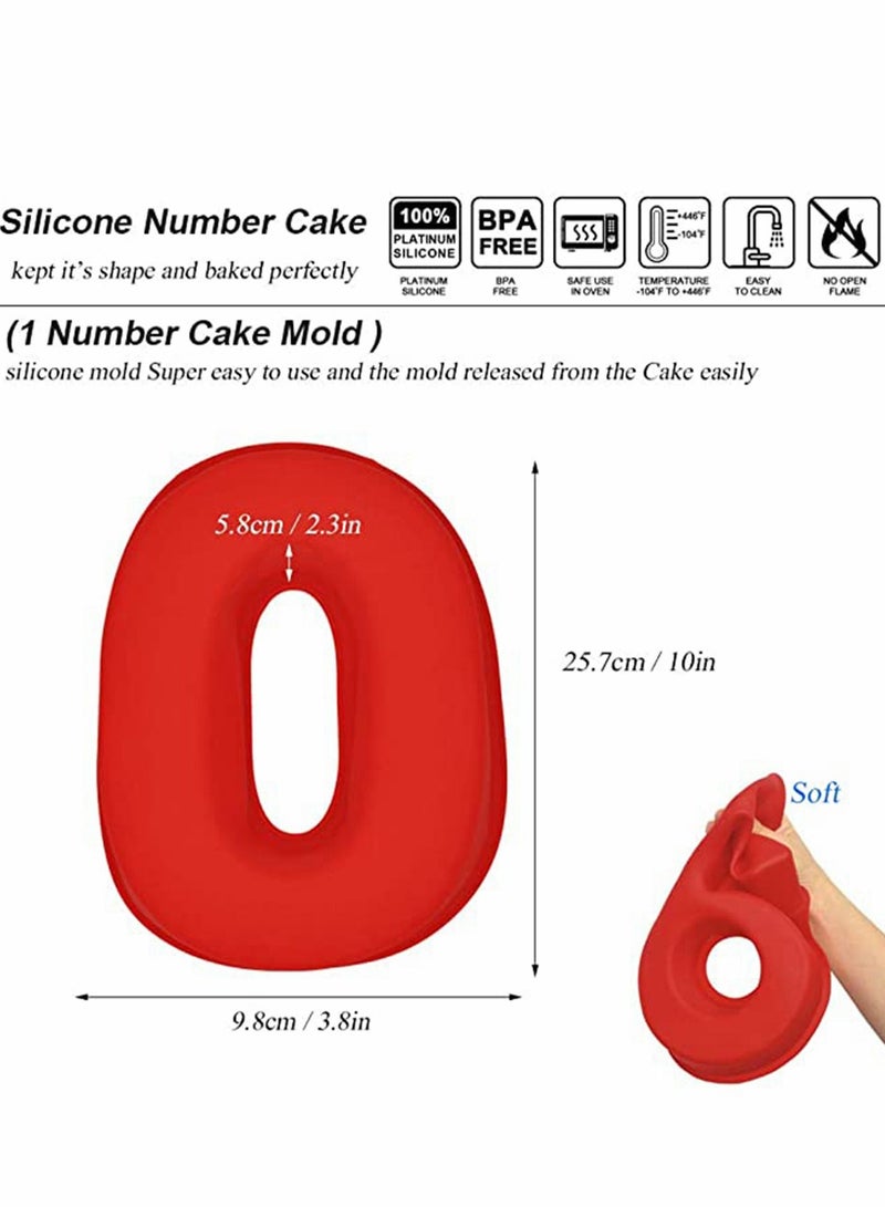 Y&D Number 0 Cake Tin 10" Large Silicone Baking Moulds Premium Non-Stick Mould - BPA Free  - Image 3