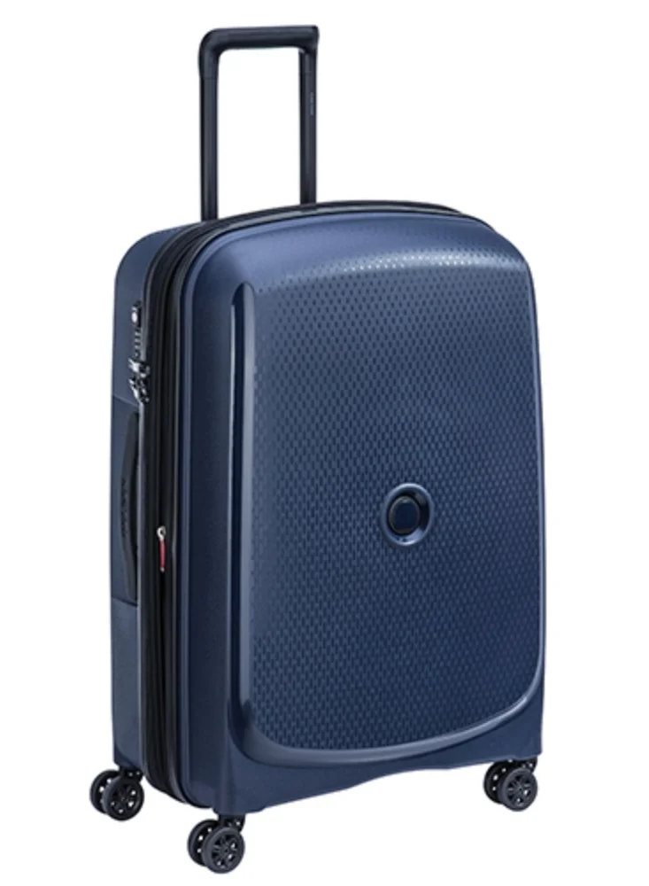 DELSEY Paris Belmont+ 71cm Hardcase 4 Double Wheel Expandable Check In Luggage Trolley Blue