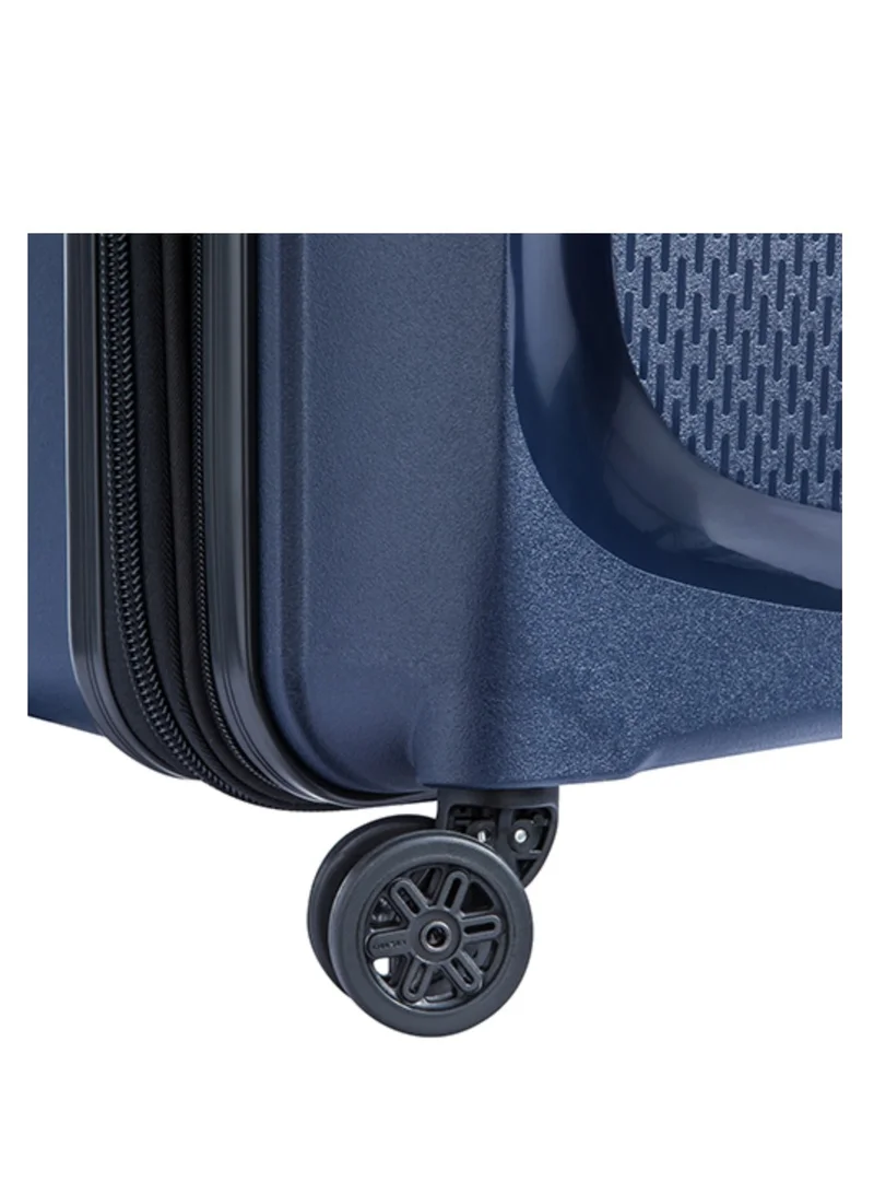DELSEY Paris Belmont+ 71cm Hardcase 4 Double Wheel Expandable Check In Luggage Trolley Blue
