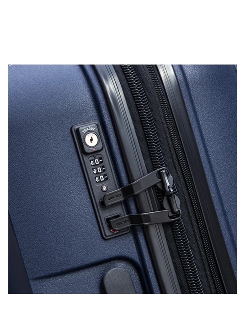 DELSEY Paris Belmont+ 71cm Hardcase 4 Double Wheel Expandable Check In Luggage Trolley Blue