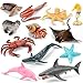 THINKBAY 12PCS Ocean Sea Animal Toys for KidsRealistic Soft Plastic SharkWhaleDolphinHermit CrabOctopusStarfishSea TurtleParty Favors Birthday Gifts Cake Toppers for Boys Girls - Image 2