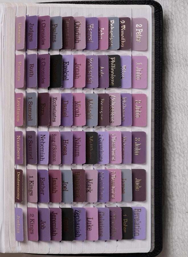 UPAFEXXI-Laminated Bible Tabs (Gold Foil Embossed Lettering), Bible Tabs for Women and Men, Reposition Large Print Stickers, Easy to Read and Apply, 80 Chapters Labels for Easy Navigation(Purple) - Image 1