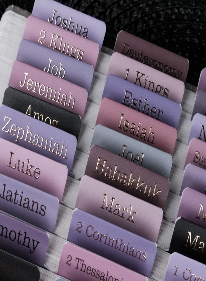 UPAFEXXI-Laminated Bible Tabs (Gold Foil Embossed Lettering), Bible Tabs for Women and Men, Reposition Large Print Stickers, Easy to Read and Apply, 80 Chapters Labels for Easy Navigation(Purple) - Image 4