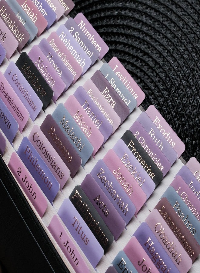 UPAFEXXI-Laminated Bible Tabs (Gold Foil Embossed Lettering), Bible Tabs for Women and Men, Reposition Large Print Stickers, Easy to Read and Apply, 80 Chapters Labels for Easy Navigation(Purple) - Image 5