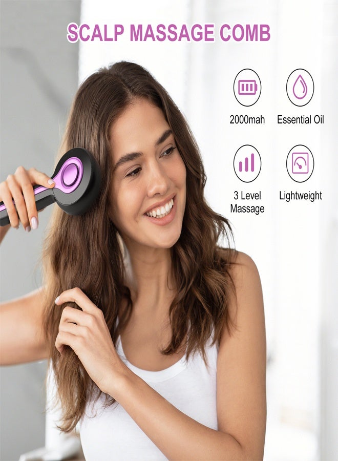 3 Gear Massage Comb with 360° Kneading Type-C Rechargeable 10 Days Battery for  Electric Scalp Massager - Image 2