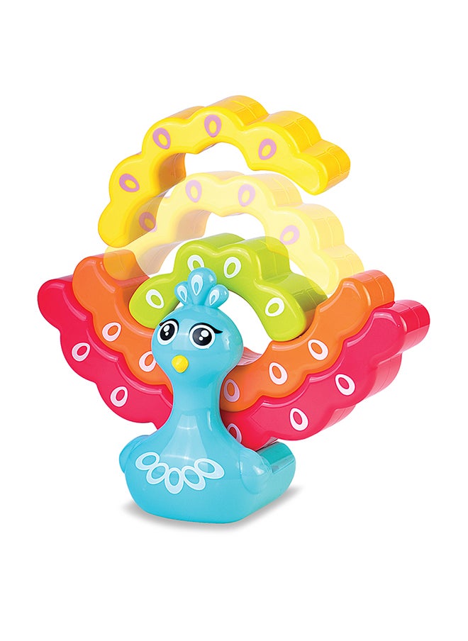 Happy Kids Little Learners Rainbow Peacock Stacker - Educational Toy For Toddlers  - Image 2