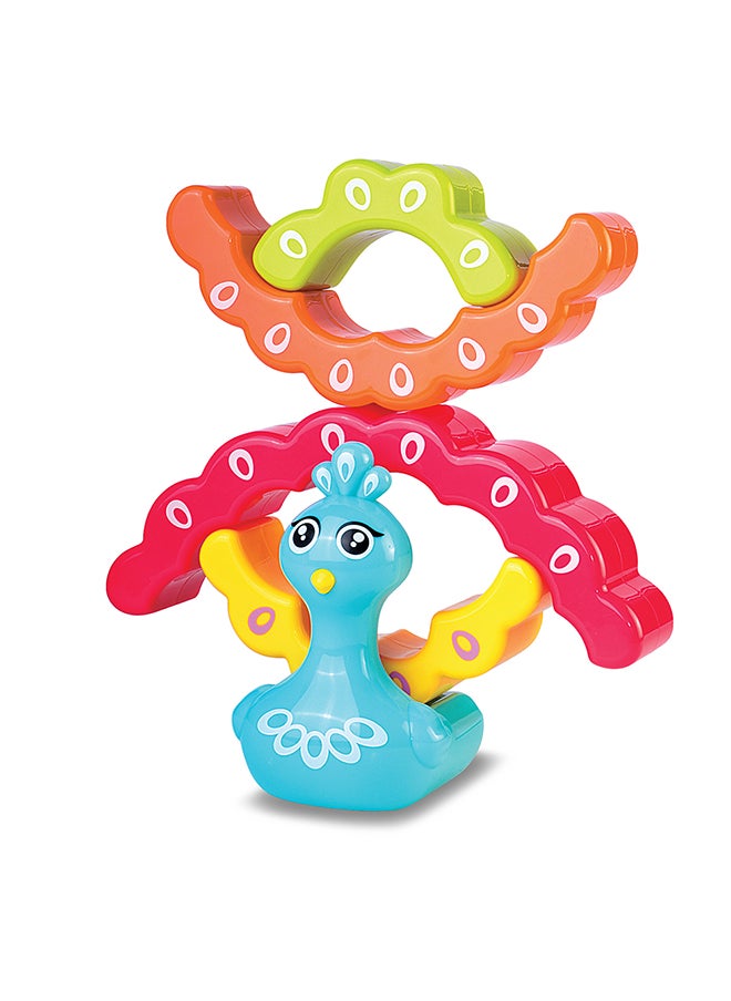 Happy Kids Little Learners Rainbow Peacock Stacker - Educational Toy For Toddlers  - Image 4