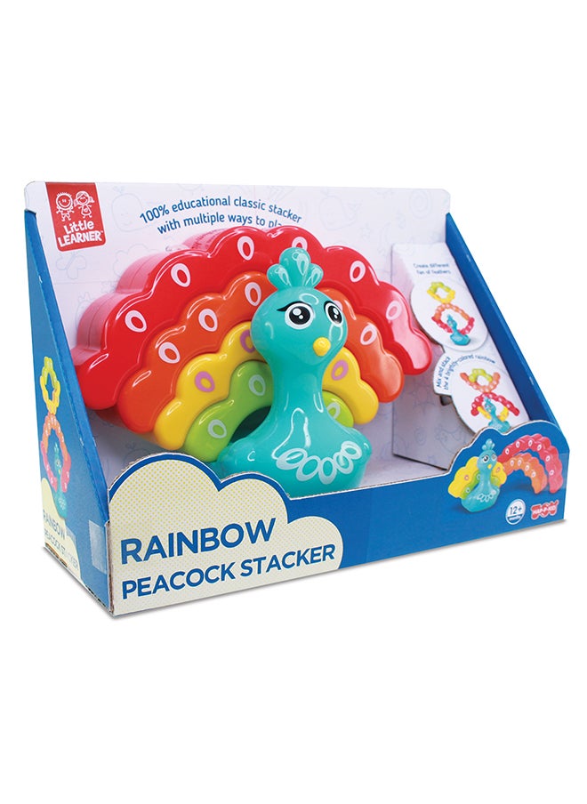 Happy Kids Little Learners Rainbow Peacock Stacker - Educational Toy For Toddlers  - Image 1
