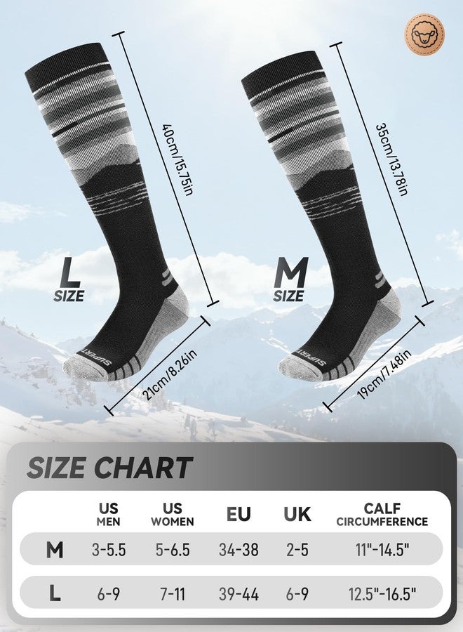 Supertrip 2 Pairs Merino Wool Ski Socks for Womens Mens, Full Cushion Thermal Winter Warm Thick Socks for Skiing Snowboarding - Image 5