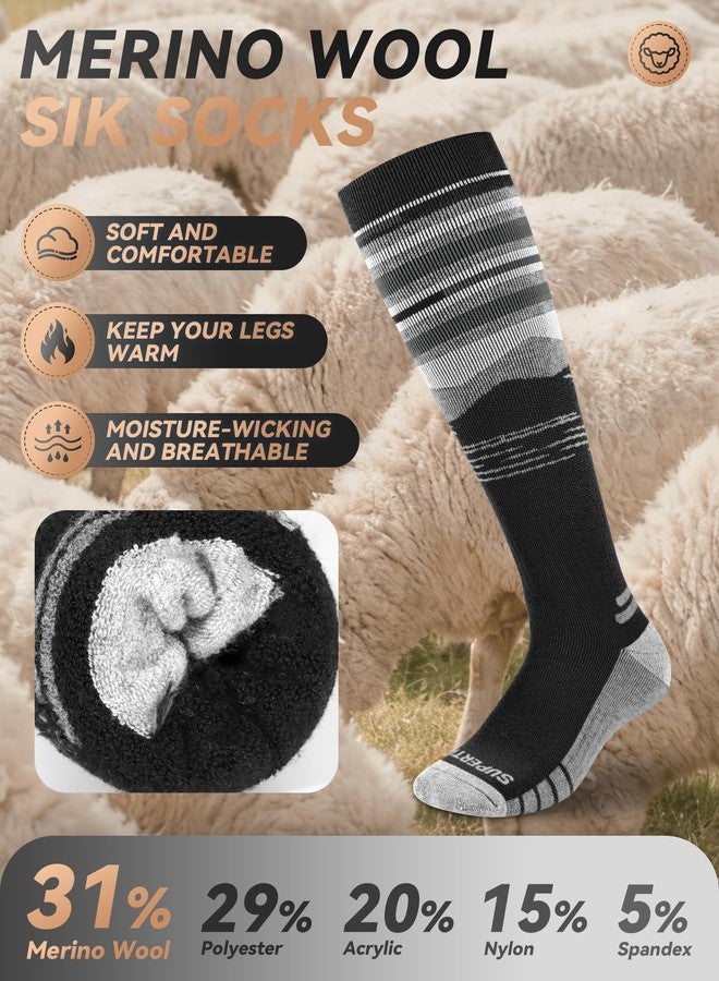 Supertrip 2 Pairs Merino Wool Ski Socks for Womens Mens, Full Cushion Thermal Winter Warm Thick Socks for Skiing Snowboarding - Image 2