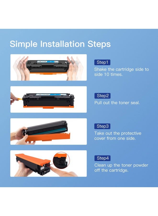 GPC Image مجموعة خراطيش حبر متوافقة 054 بديل لـ Canon 054 CRG-054 054H تعمل مع طابعة Color ImageClass MF644Cdw LBP622Cdw MF642Cdw MF640C LBP620 (1B 1C 1M 1Y، 4 عبوات) - Image 5