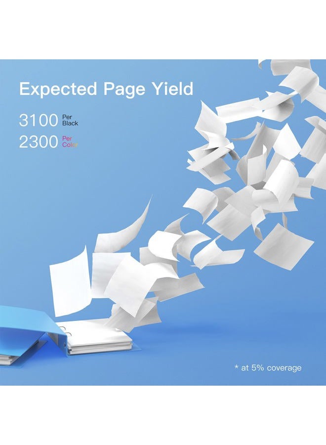 GPC Image مجموعة خراطيش حبر متوافقة 054 بديل لـ Canon 054 CRG-054 054H تعمل مع طابعة Color ImageClass MF644Cdw LBP622Cdw MF642Cdw MF640C LBP620 (1B 1C 1M 1Y، 4 عبوات) - Image 3