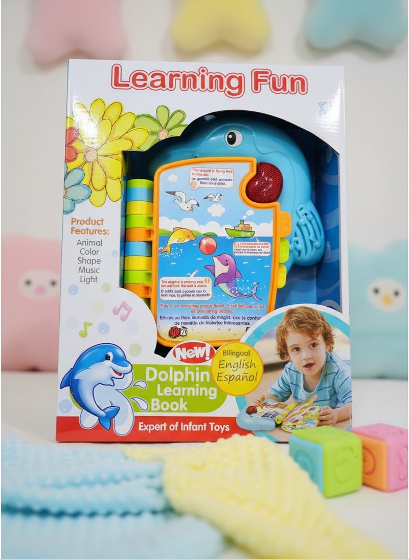 Bingo Learning Fun Dolphin Learning Book | Bilingual English & Spanish Interactive Baby Book | Musical Light-Up Educational Toy for Toddlers | Teaches Animals, Colors & Shapes (Ages 6–36 Months) - Image 3