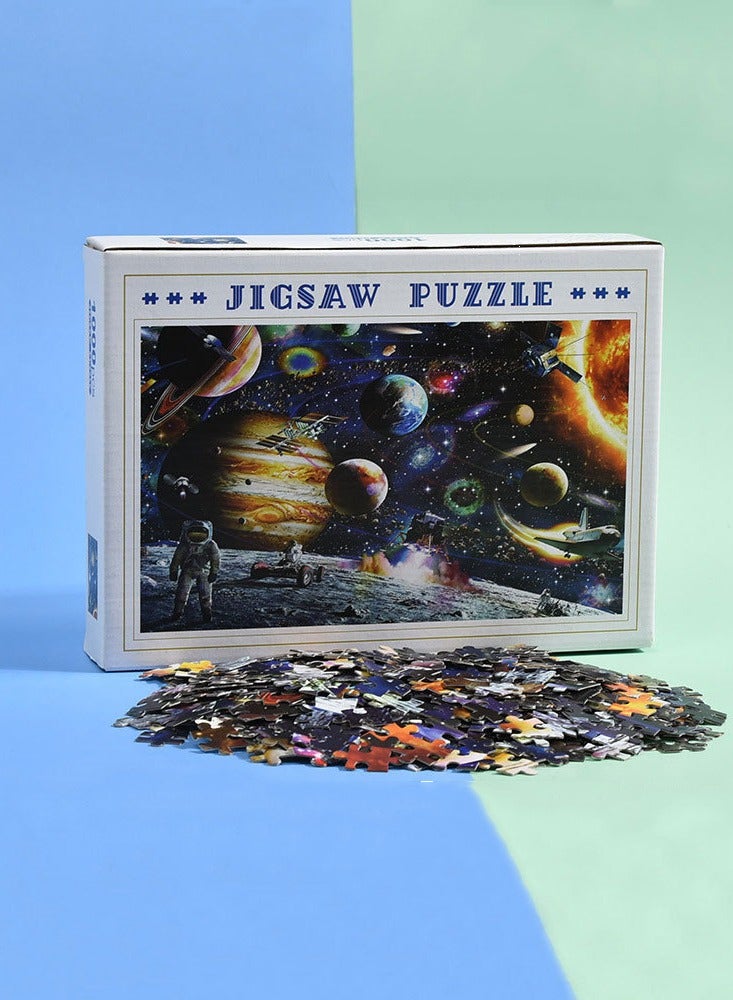 1000pcs الكبار لغز الألغاز السفر الفضائي العائلات التفاعل بين الوالدين والطفل لعب تعزيز الدماغ تحف التحدي والتعليمي لغز للأطفال - Image 2