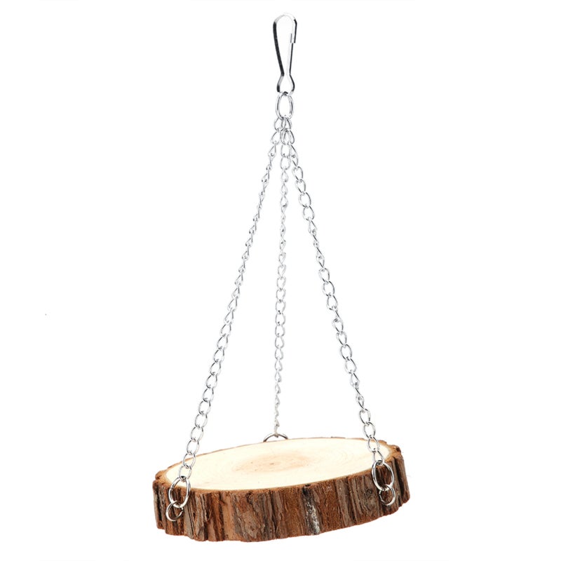 Parrot Swing Toy: 120x60x0.3cm High Quality Natural Wood - Safe Non-Toxic Sturdy Reusable Pet Swing Toy for Small Animals Like Parrots Hamsters Home Or Cage Use - Image 2