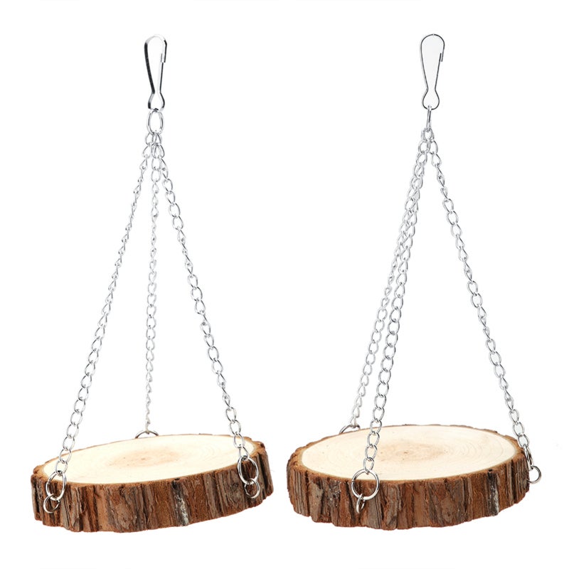 Parrot Swing Toy: 120x60x0.3cm High Quality Natural Wood - Safe Non-Toxic Sturdy Reusable Pet Swing Toy for Small Animals Like Parrots Hamsters Home Or Cage Use - Image 5
