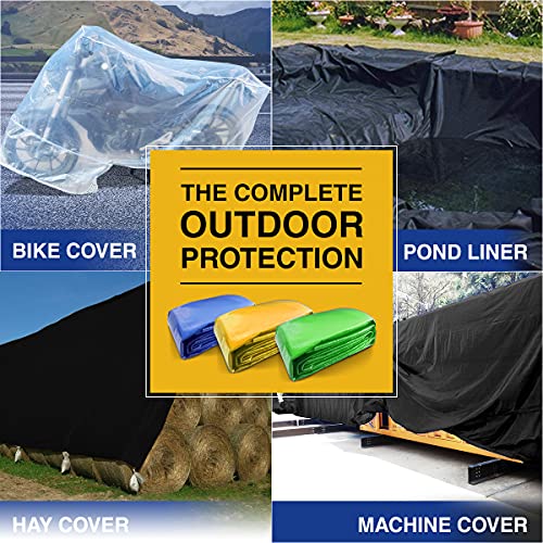 TUFFPAULIN Plastic 30FtX18Ft 120 Gsm Black Tarpaulin Tirpal Tadpatri Tharpai Thadika,Extra Strong,Reinforced,Uv Resistant,100% Waterproof Virgin,6 Layer Mlcl 3D Rib Technology-1 No.,216x360x0.03 In - Image 4