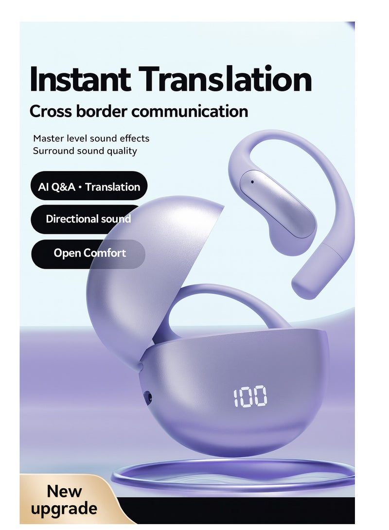 ألترون سماعات أذن رياضية لاسلكية ALTRONE مفتوحة الأذن بتقنية البلوتوث 5.4 مع علبة شحن، ترجمة فورية، صوت اتجاهي خالٍ من الضوضاء، تحكم باللمس، مقاومة للماء، عمر بطارية طويل - Image 1