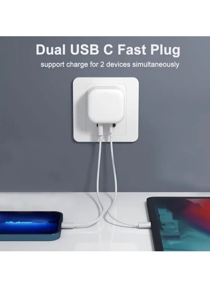 45W PD Dual Port Fast Charger Type C Adapter